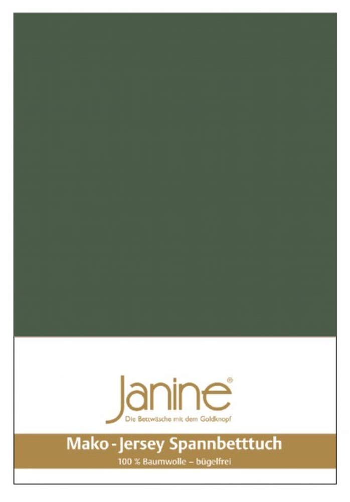 Janine Spannbetttuch 5007 Mako Jersey 140/200 bis 160/200 cm olivgrün Fb. 76 140/200 cm - 160/200 cm