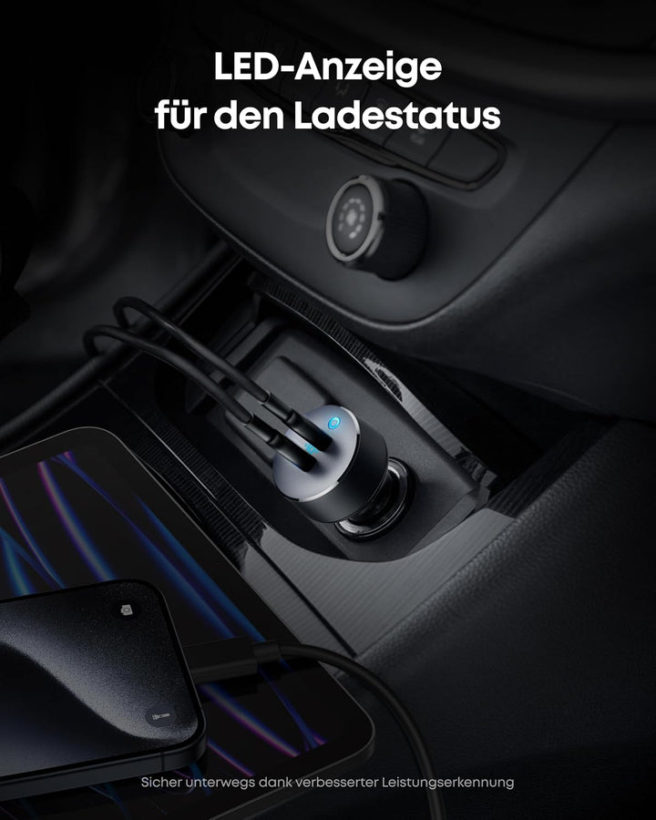 Anker PowerDrive III Duo USB-C-Ladegerät fürs Auto, 40W 2-Port PowerIQ 3.0 Ladegerät, Power Delivery