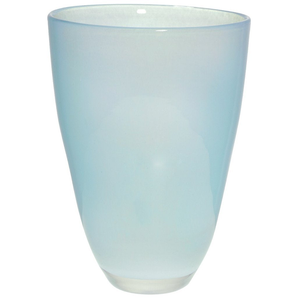CRISTALICA Bouquet Vase Blumenvase Übertopf Colori Blau H 26 cm D 16 cm Handgeformt Mundgeblasenes G