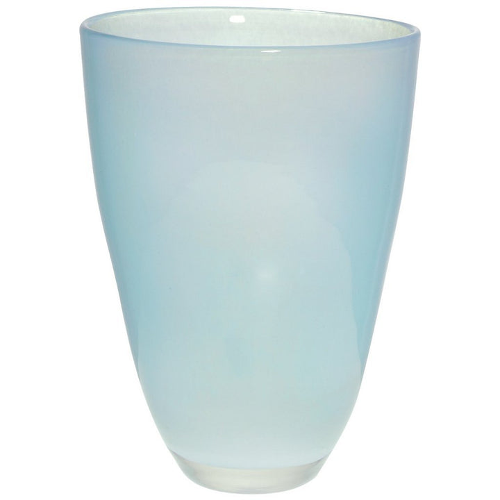 CRISTALICA Bouquet Vase Blumenvase Übertopf Colori Blau H 26 cm D 16 cm Handgeformt Mundgeblasenes G