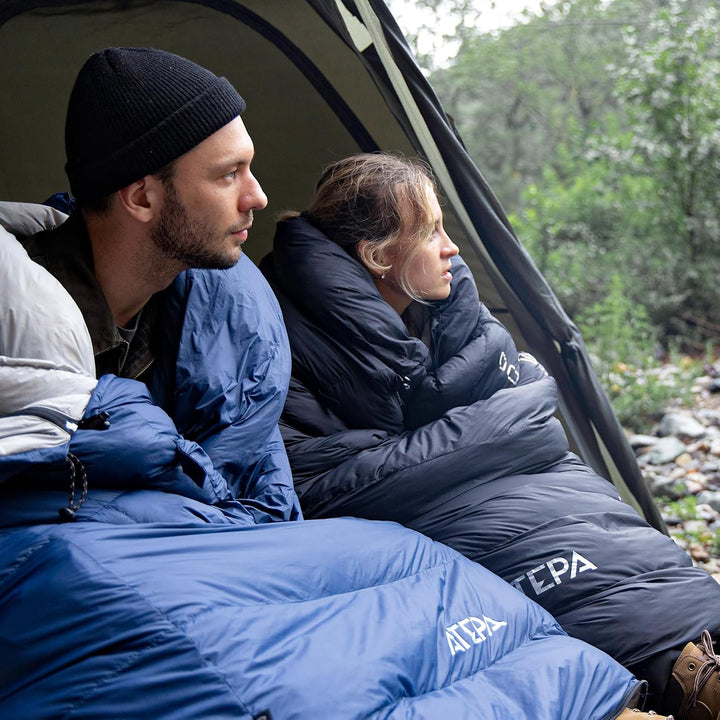 ATEPA Ultraleichter Daunenschlafsack 650/700FP, 3-Jahreszeiten (12°C / 6°C / -1°C), Leicht &amp; Kompakt