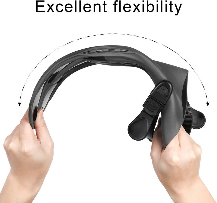Qkurt Unisex Premium Flossen, Kürzerer Flosse mit Mesh Bag und Extra-Riemen zum Tauchen, Apnoe, Schn