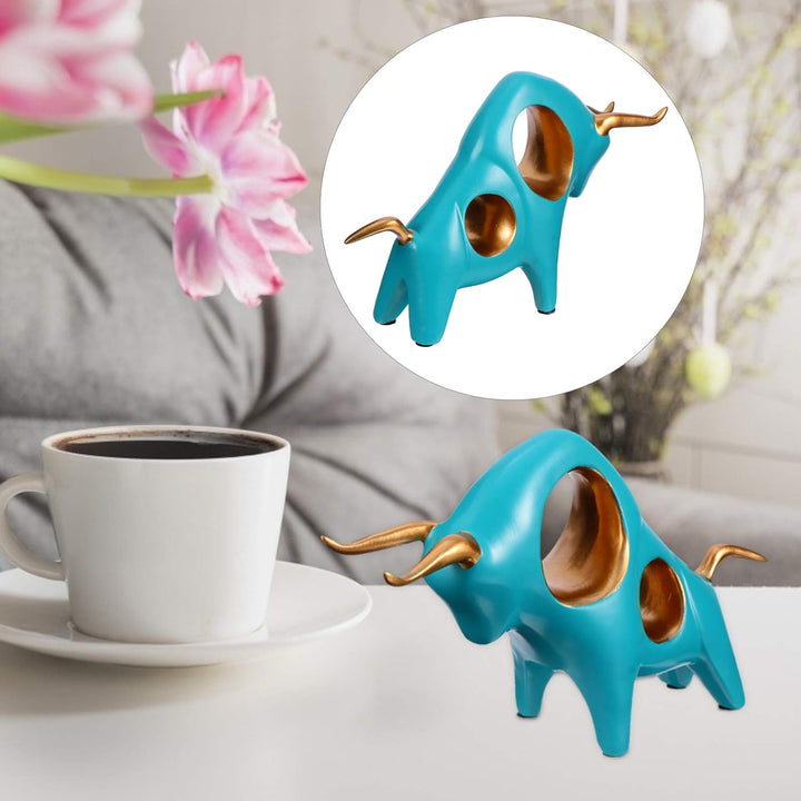 BESPORTBLE Kunstharz Bull Dekoration Figur Niedliche Cartoon Bull Bastelarbeiten Tischdekoration mit