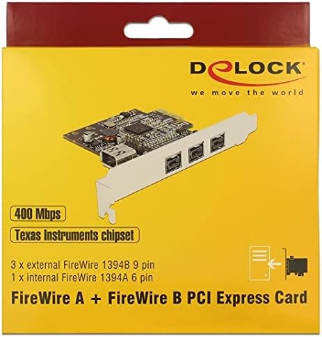 Delock 89864 PCI Express Karte > 3 x extern FireWire B + 1 x intern FireWire A