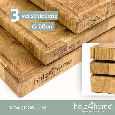 holz4home® Schneidebrett S aus Eichenholz I Stirnholz Würfelmuster Echtholz Brett I Hackbrett Steakb