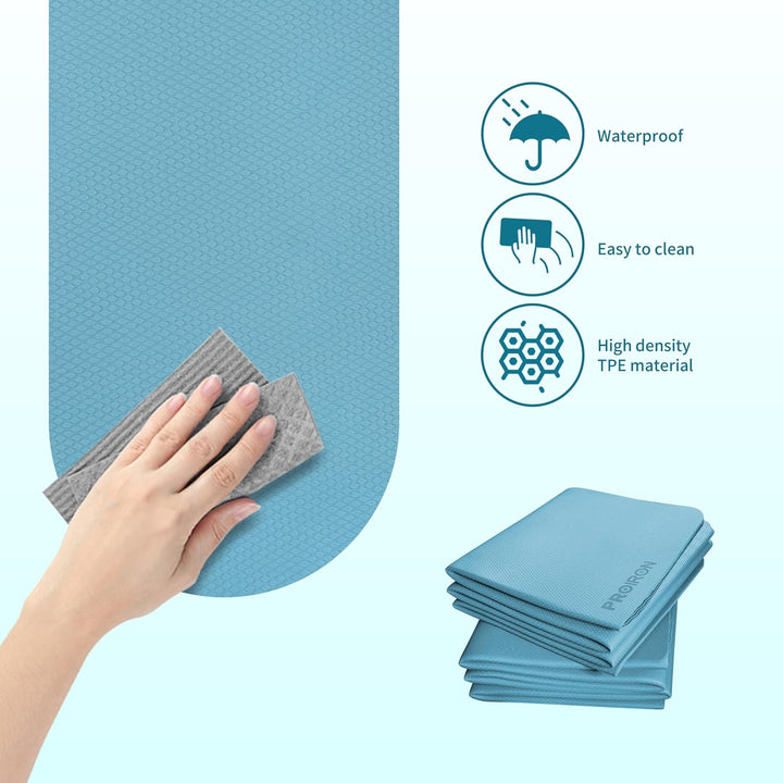 PROIRON Yogamatte Faltbar TPE, Reise Yogamatte rutschfest &amp; leicht 183cm x 61cm x 6mm, Gymnastikmatt