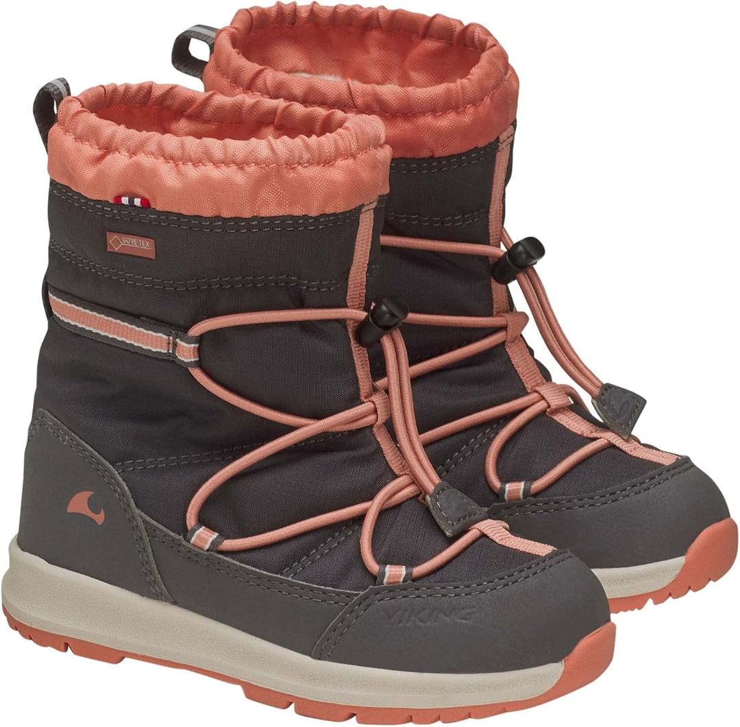 Viking Unisex Kinder Oksval High GTX Warm Walking Shoe 25 EU Dark Grey Peach, 25 EU Dark Grey Peach