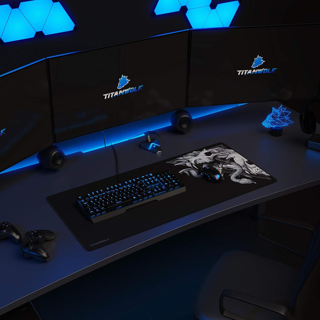 Titanwolf – XXL Gaming Mauspad 900x400 mm - Tischunterlage Mousepad Gaming XXL Gross - Präzision und