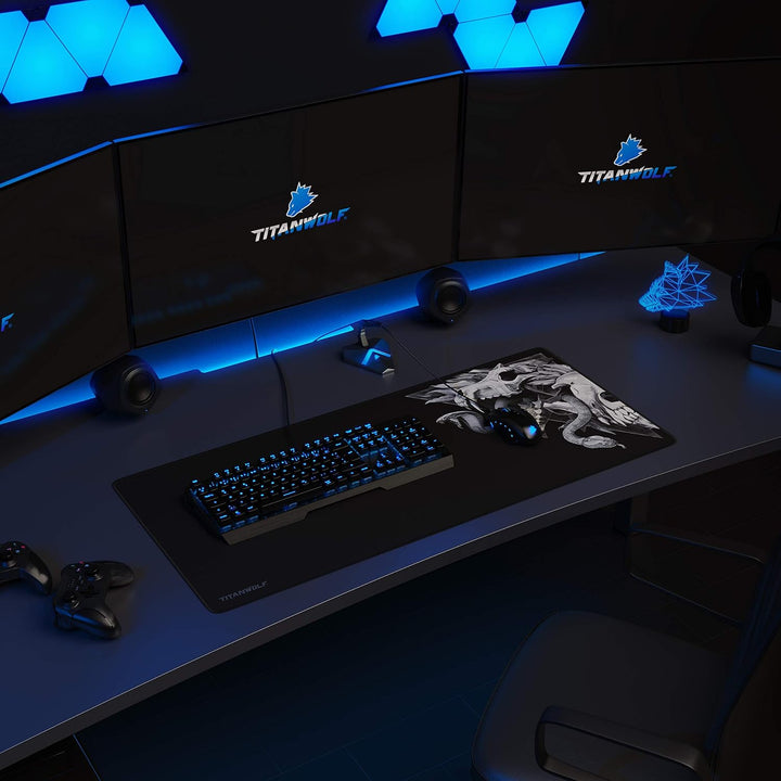 Titanwolf – XXL Gaming Mauspad 900x400 mm - Tischunterlage Mousepad Gaming XXL Gross - Präzision und