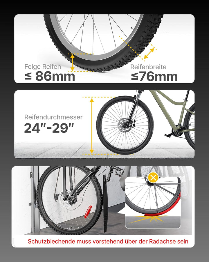 monTEK Automatischer Fahrradlift – Vertikaler Fahrradträger für schwere Fahrräder (bis 32 kg) – plat