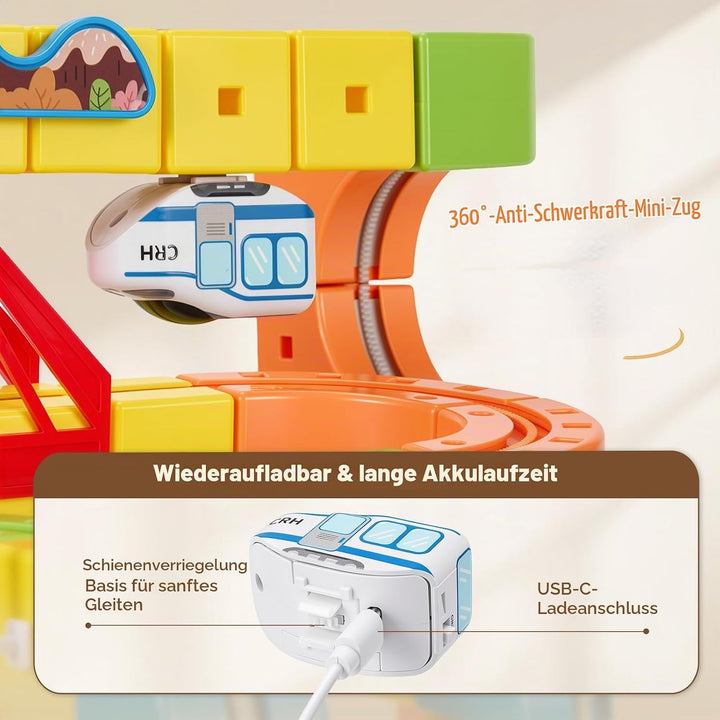 160 Pcs Flexible Cube Track, 3D Kugelbahn Zugset, ab 3 Jahren