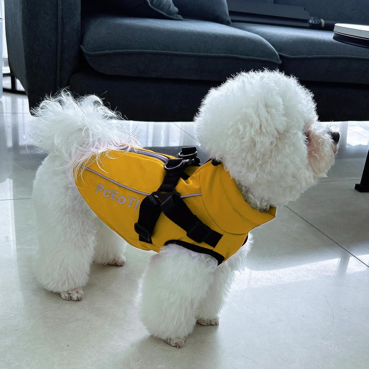 PcEoTllar Wasserdichter Hundemantel für kleine Hunde, warme reflektierende Jacke mit Geschirr für de