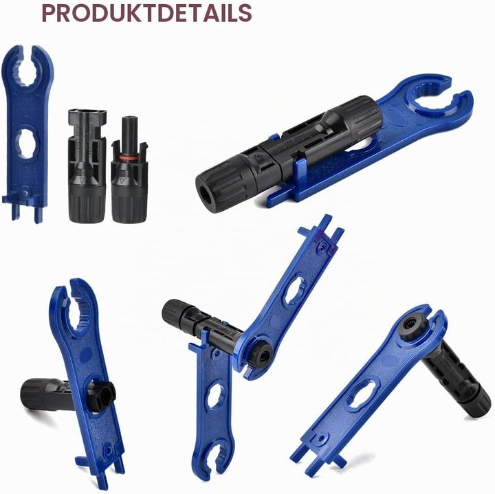 mc4 Crimpzange Set für 2.5/4/6mm² Solarpanel PV Kabel, Solar Crimpzange Werkzeug mit 10 Paar Kabelst