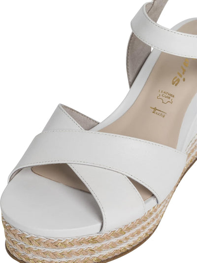 Tamaris Damen Sandalette 1-1-28001-20 38 EU White Leather, 38 EU White Leather