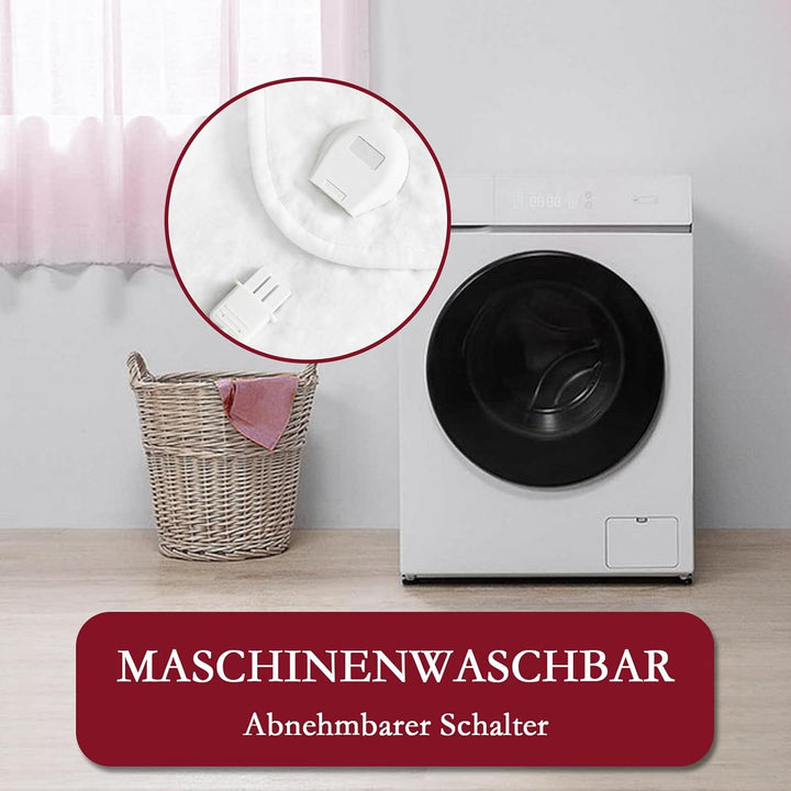REDKEY Wärmeunterbett mit Abschaltautomatik, Heizdecke Unterbett mit 7 Temperaturstufen, Heizunterbe