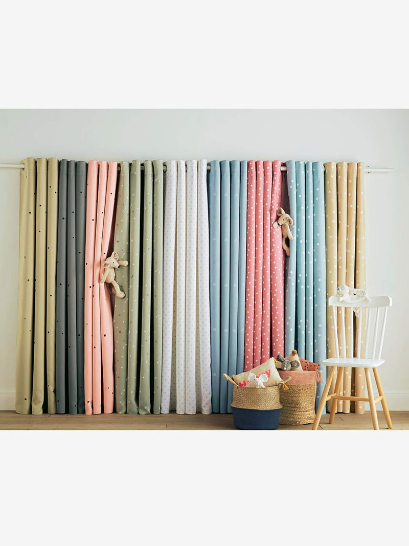 Vertbaudet Verdunkelungsvorhang für Kinderzimmer wollweiss/Dreiecke 135X180 135X180 Ecru / Dreieck,