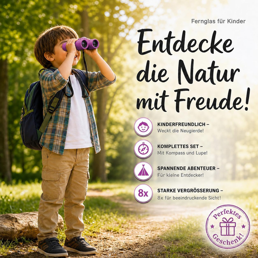 Fernglas für Kinder - Optimales Geschenk für kleine Jungen und Mädchen - Starke Vergrösserung 8X21 –