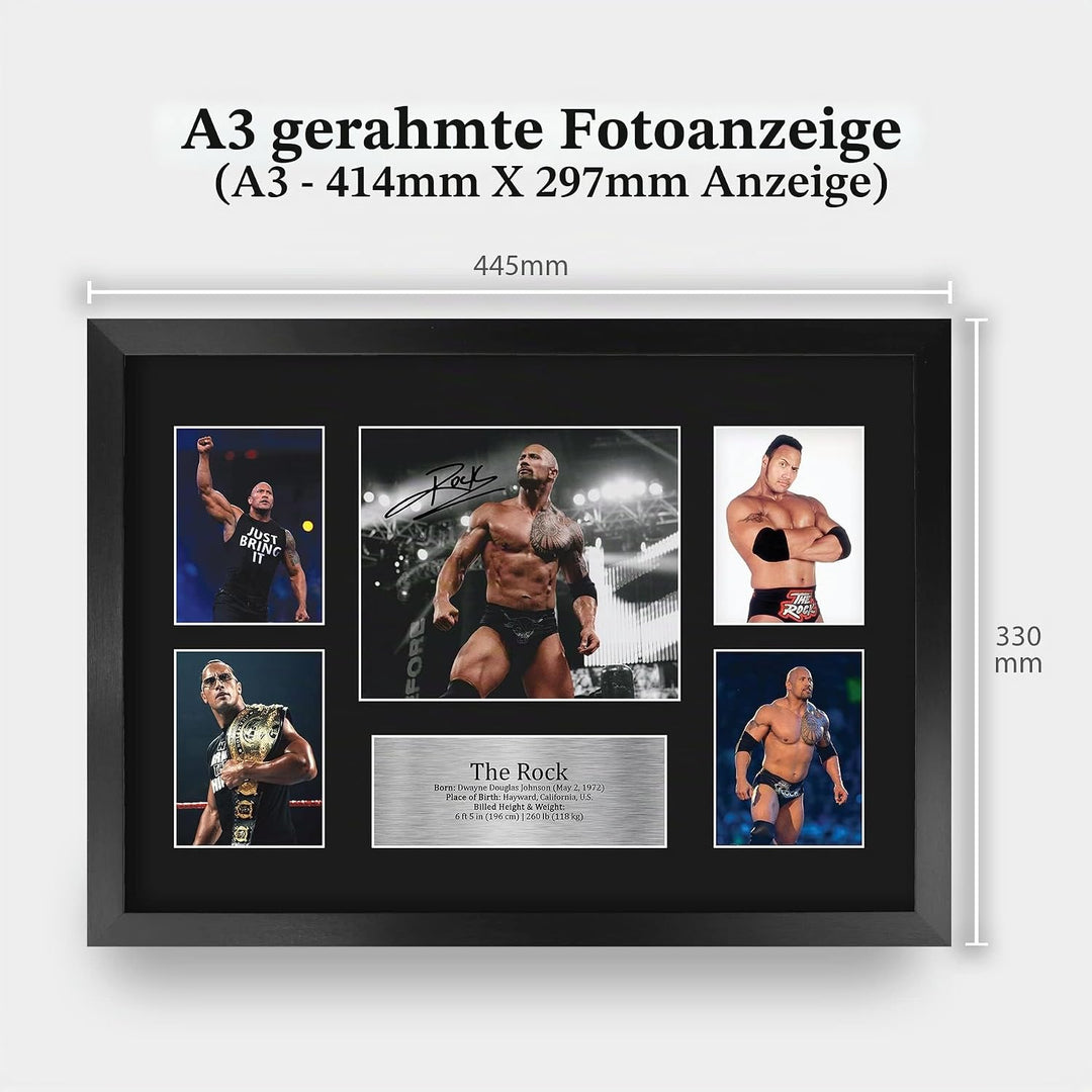 HWC Trading FR A3 The Rock Wrestling Geschenke Gedruckt, Signiert Autogramm Bild Für WWE &amp; WWF Erinn