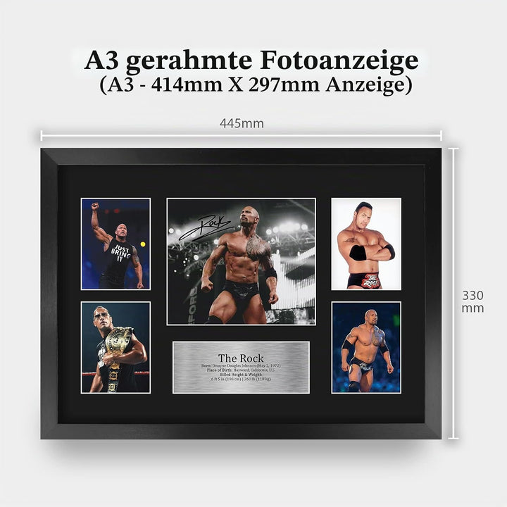 HWC Trading FR A3 The Rock Wrestling Geschenke Gedruckt, Signiert Autogramm Bild Für WWE &amp; WWF Erinn