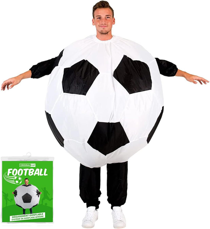 Aufblasbares Kostüm Fussball Soccer | Ausgefallenes Auflbaskostüm | Premium Qualität | Grösse Erwach