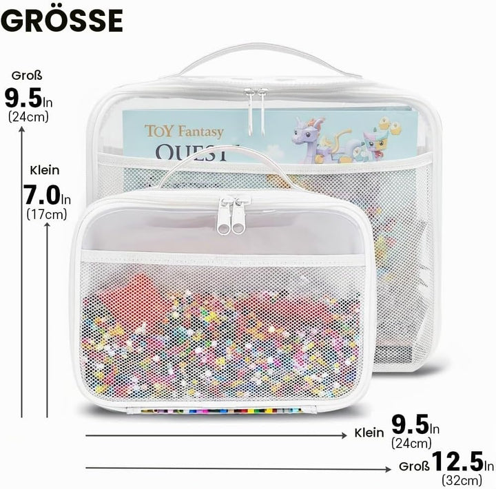 holay 4er-Packung PVC mit Reissverschluss Blocks Set, Spielzeug, Ton, Brettspiel Aufbewahrung Organi