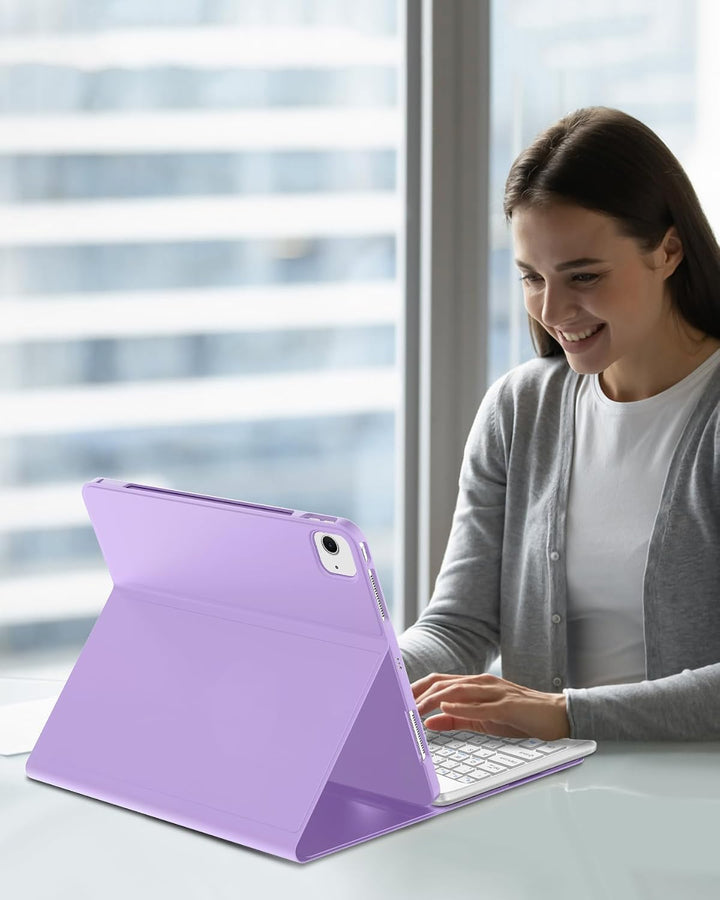 Hülle mit Tastatur für iPad Air 13" (2026 M4/2025 M3/2024 M2) & Pro 12.9" (2018-2022), Deutsches QWE