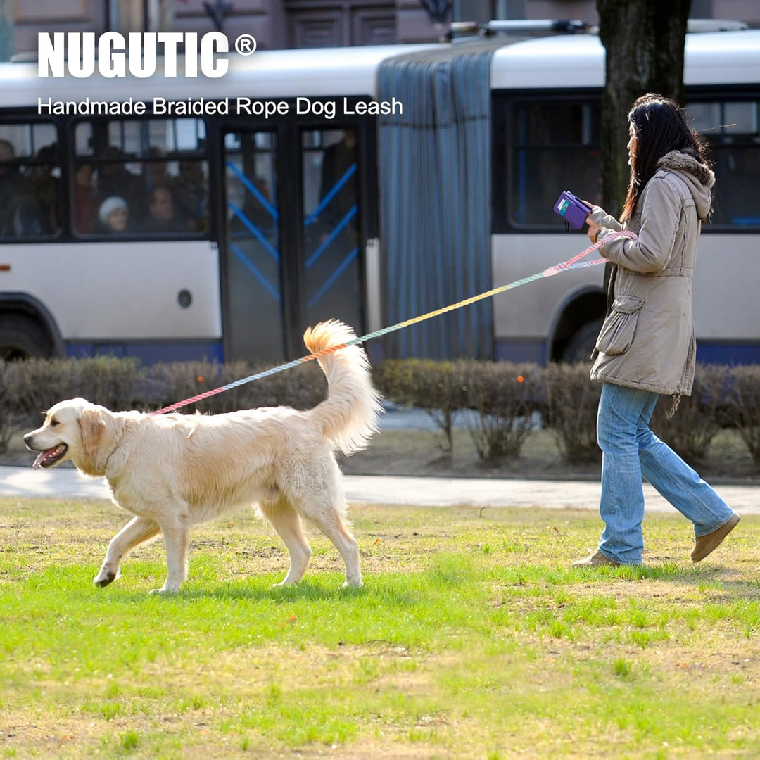NUGUTIC Hundeleine, handgefertigt, geflochtenes Baumwollseil, für kleine, mittelgrosse und grosse Hu