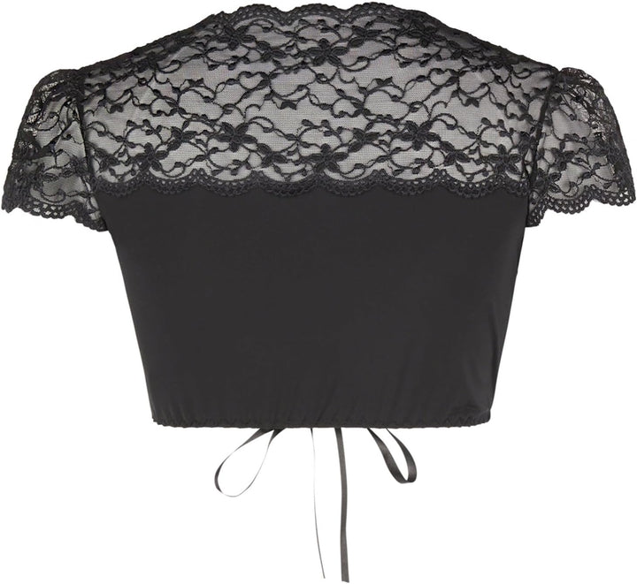 Nina von C. Dirndl-Bluse, Kurzarm Damen,32,Schwarz