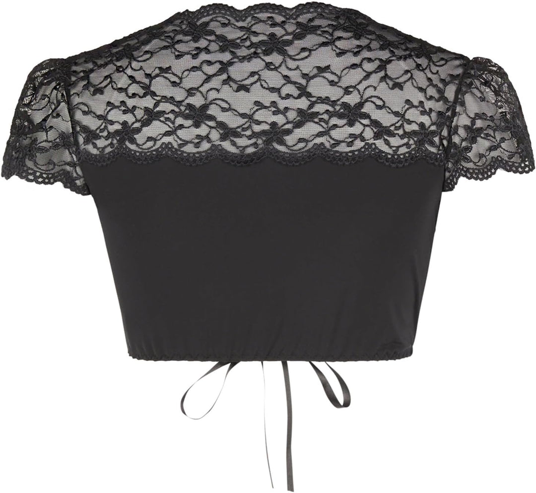 Nina von C. Spitzen Damen Dirndlbluse Valeska 48462971 - Weiss - Zauberhafte halbtransparente Tracht