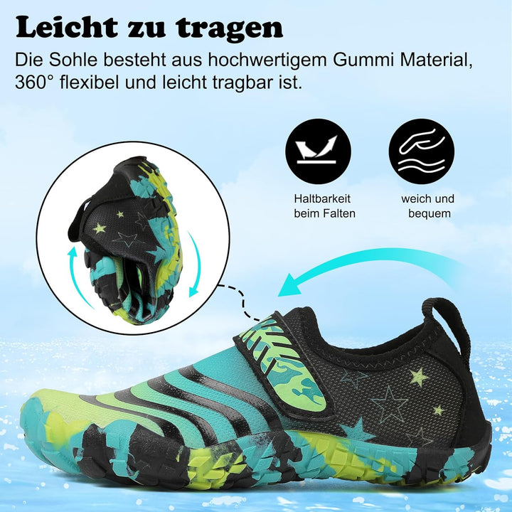 Maxome Kinder Wasserschuhe, Outdoor-Aqua-Socken für Kleinkinder, Jungen, Mädchen, Kinder sportlich S