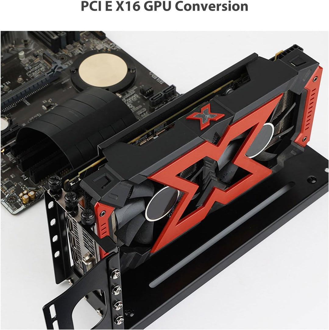 ASHATA Vertikale GPU-Halterung, PCI E 3.0 X16 Grafikkarte, VGA Unterstützung, Halterung für ATX PC G