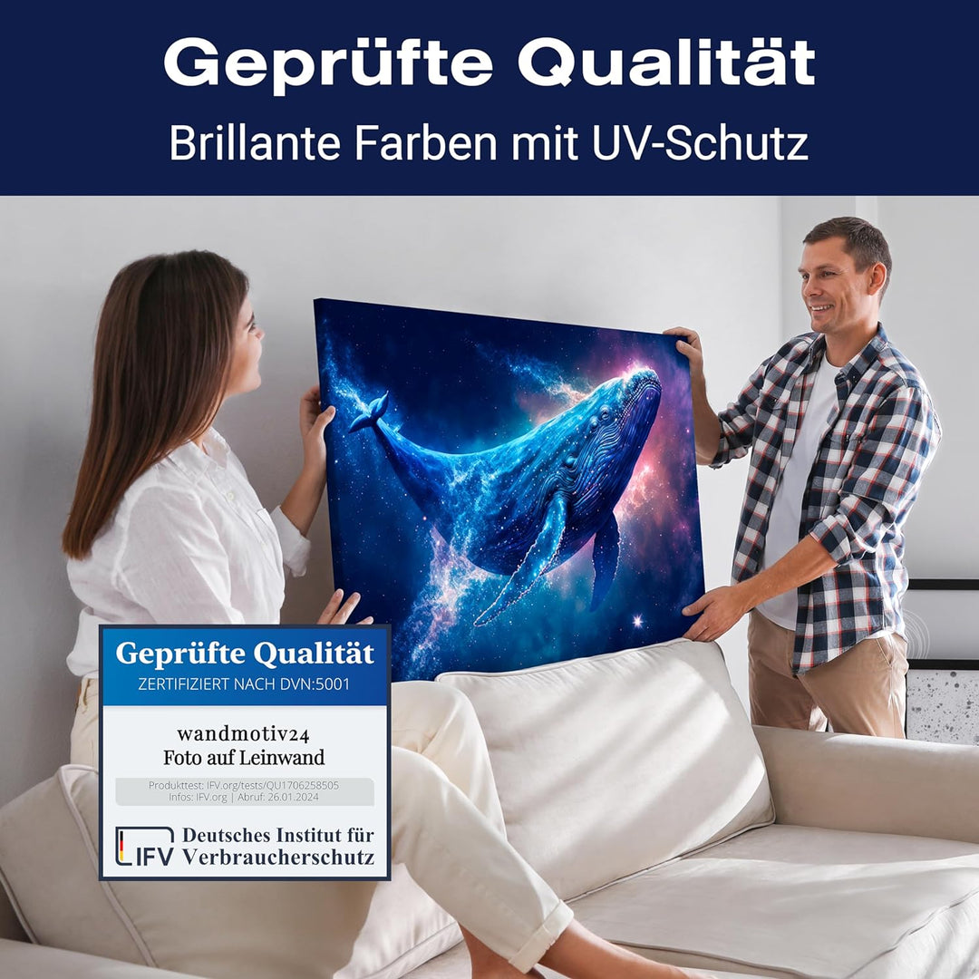wandmotiv24 Leinwandbild Fantasy, 60x45cm, Querformat, Wal, Deko, Bilder auf Leinwand, Wanddeko, XXL