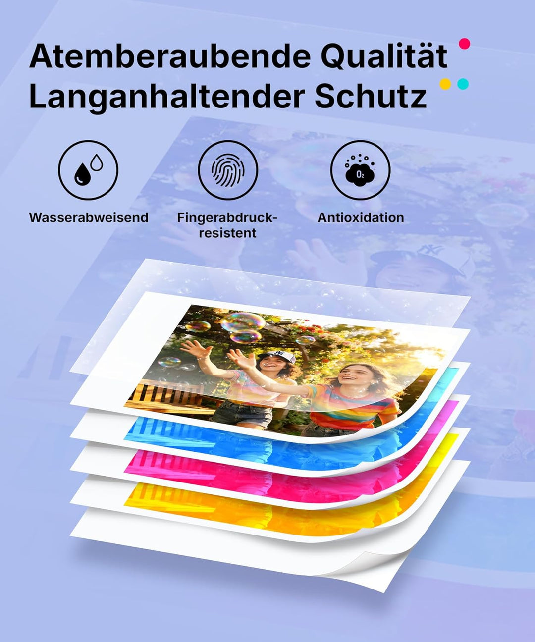 Liene Pearl N200 Pro Tragbarer Mini Fotodrucker mit Farbsublimation – Inkl. 50 selbstklebende Fotos