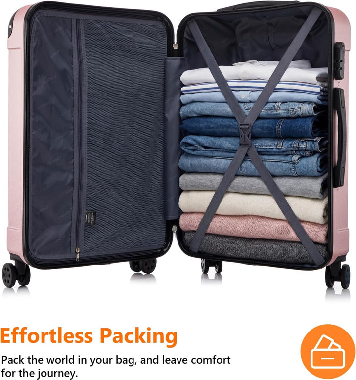 Gepäck Suitcase Reisekoffer, Trolley Rollkoffer Handgepäck, Hartschalenreisekoffer mit 360° Lenkroll
