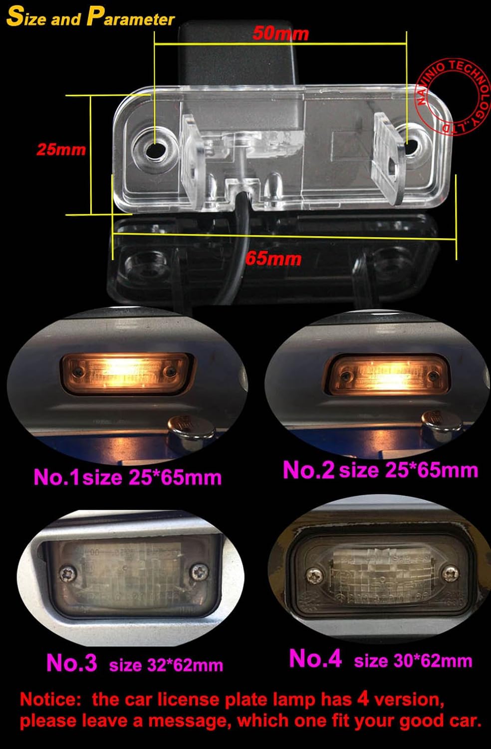 Navinio 170 Grad Auto Kamera Rückfahrkamera Einparkkamera Wasserdicht für C/E/CLS/CLK/SLK/SL Klasse