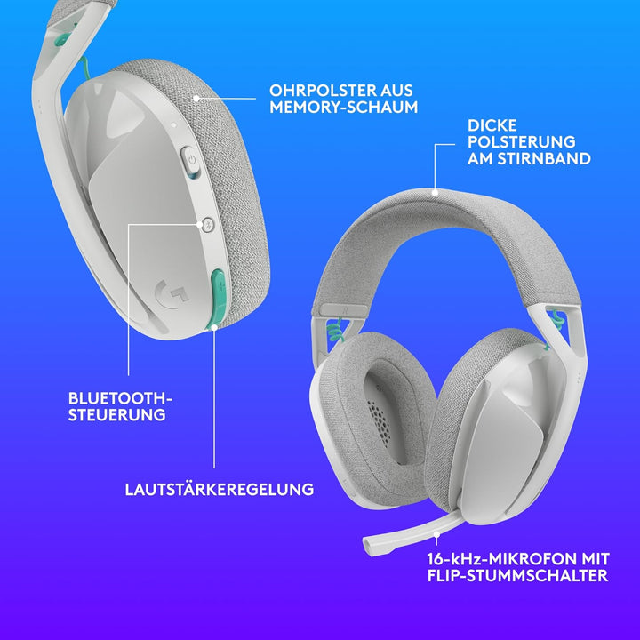 Logitech G G321 Lightspeed kabelloses Bluetooth-Gaming-Headset, dynamischer Komfort und Passform, 16