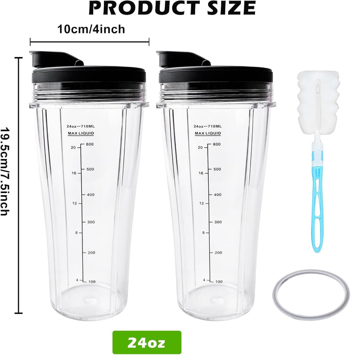 Mixer Ersatzteile Für Ninja, 2 Stück 710ml Cup Becher Ersatzteile Kompatibel SS100, SS101, SS300 Mix