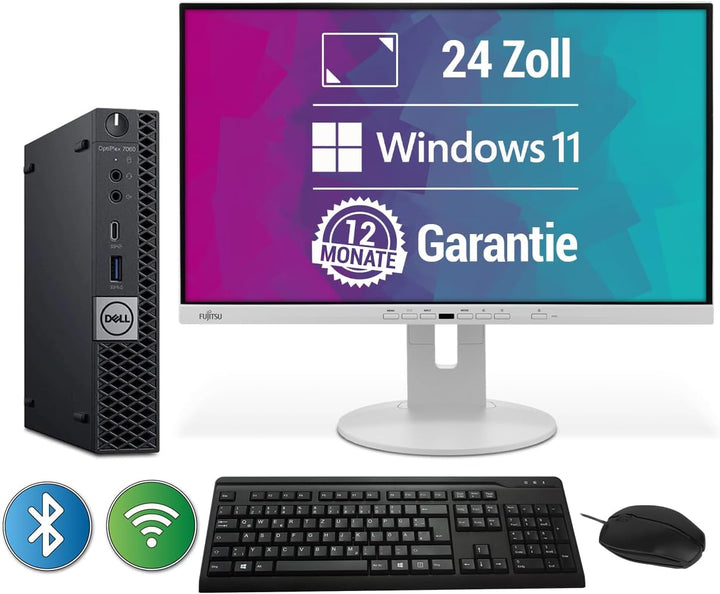 All-in-One Paket - 24-Zoll Full HD TFT, Core i5 Computer mit Monitor, Intel Core i5 8500T Hexa Core,