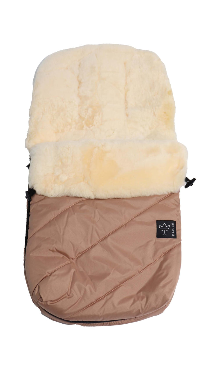 Kaiser 6542031 Kinderwagenfusssack Paat mit Lammfell, Farbe sand