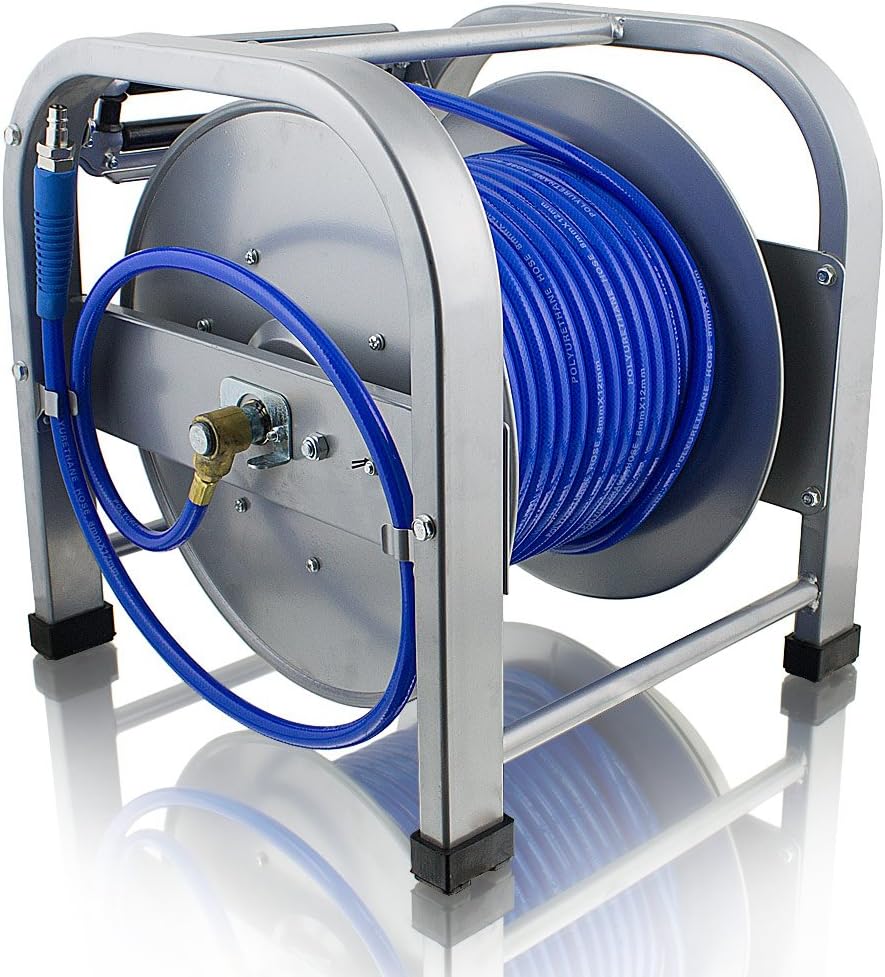 BITUXX® 30 Meter PU Schlauch Druckluft Schlauchtrommel Automatik Druckluftschlauchtrommel Trommel Au