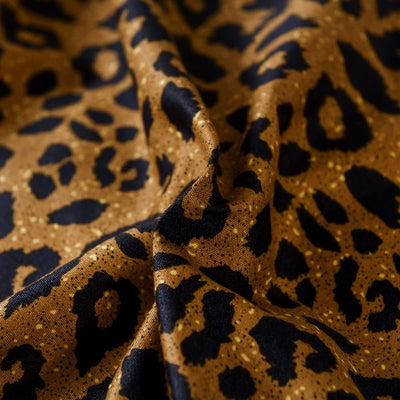 Leoparden Bettwäsche 200x220 cm Leopard Set Leo Braun Gelb Gold Muster Bettwäsche Doppelbett Set 3te