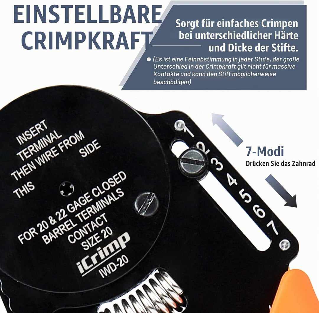 iCrimp IWD-20 Crimpwerkzeuge, Crimpzaneg mit geschlossenem Lauf 0,3-0,5 mm² für Vollkontakte der Grö