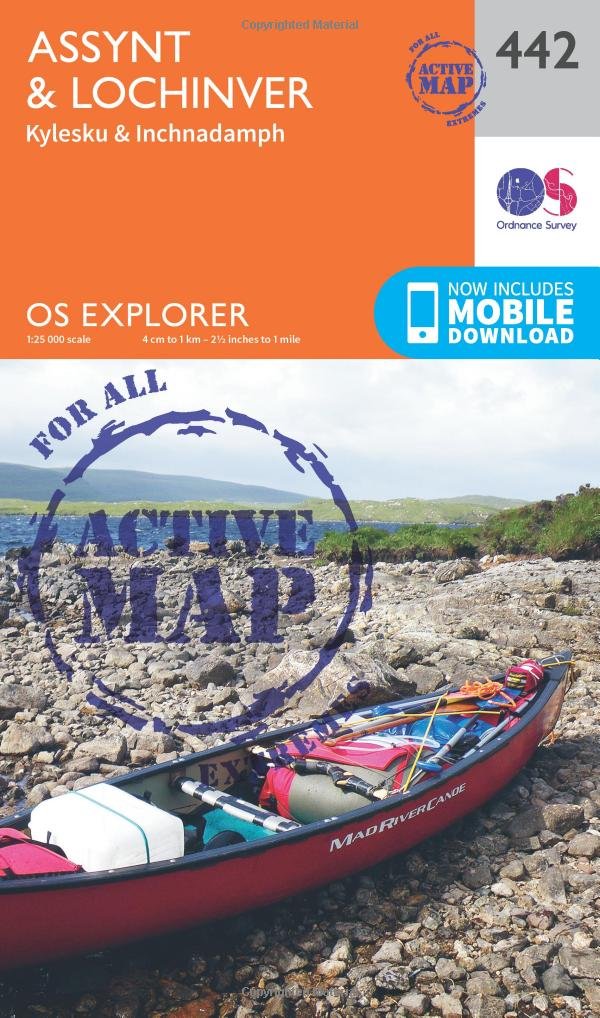 Assynt and Lochinver (OS Explorer Active Map, Band 442), Karte
