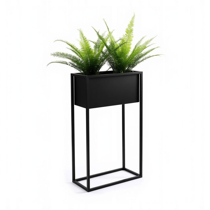 Pflanzenständer Petto - 40x21x80cm - Farbe Schwarz - für Zimmerblumen - Metallregal - Dekorativer Ti
