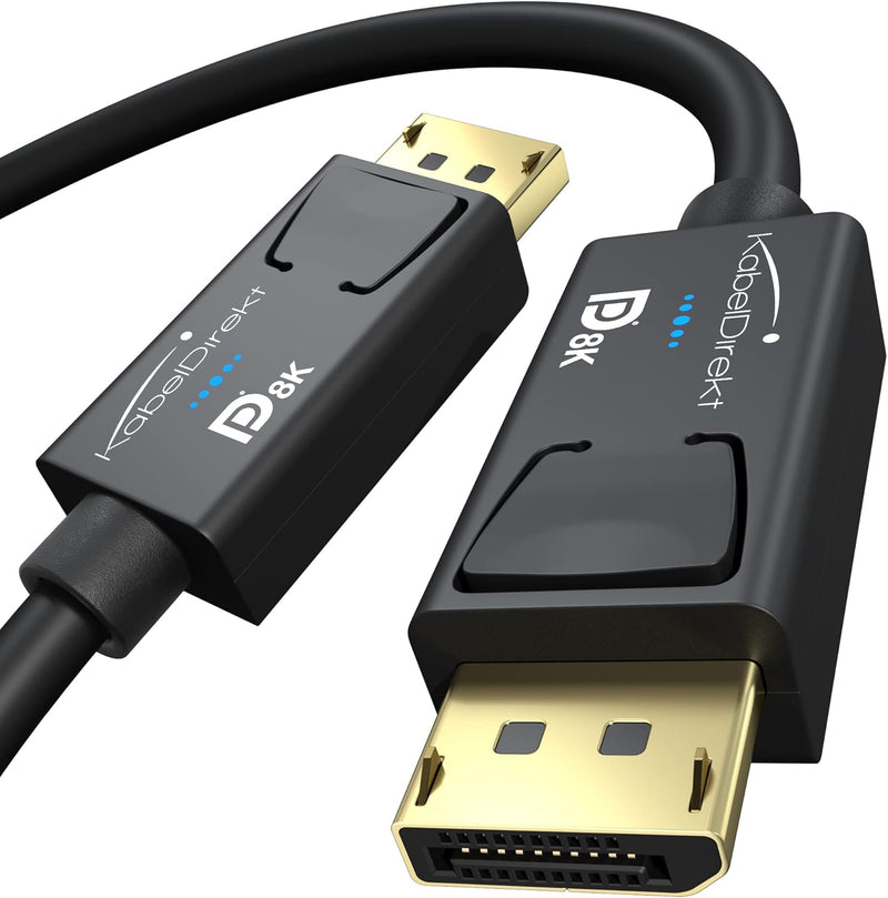 KabelDirekt – 8K DisplayPort Kabel & DP Kabel, mit A.I.S. Schirmung & offizieller VESA Zertifizierun