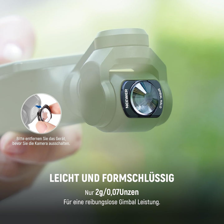 NEEWER Spiral Halo Prisma Objektiv Effektfilter Kompatibel mit DJI Osmo Pocket 3 und Creator Combo Z