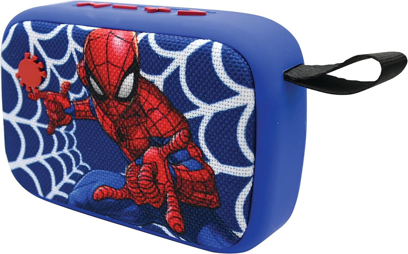 Lexibook Marvel Spider-Man - Tragbarer Bluetooth-Lautsprecher, Kabelloser, USB, TF-Karte, Akku, Blau