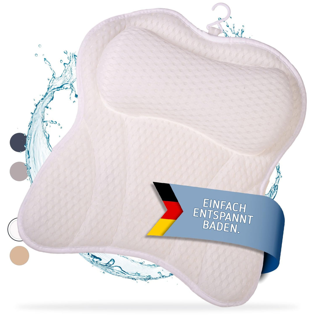 Badewannenkissen | Premium Badekissen für Badewanne mit Kopfstütze &amp; Nackenstütze | Kissen ideal als