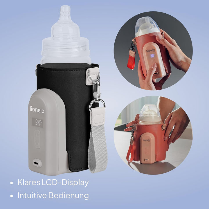 LIONELO Thermup Go Evo Tragbarer Babyflaschenwärmer, hält Flüssigkeiten warm, 5 Betriebstemperaturen