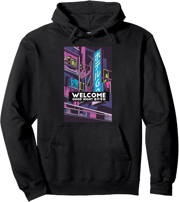 Japanese Vaporwave Aesthetic Night Retro Japan Art 80s 90s Pullover Hoodie